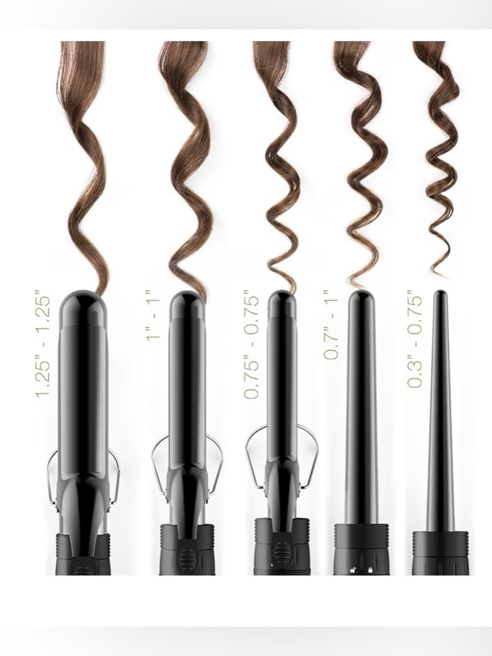 xtava 5-in-1 Professional Curling Iron and Wand Set - Picture 3 of 10